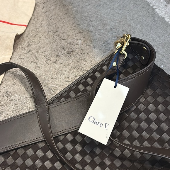 Clare V Moyen Messenger Bag Brown Woven - Picture 8 of 8
